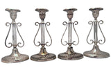 Set of Four Victorian  Neo-Classical Revival Lyre-Shaped  Candlesticks
