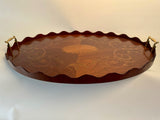 Edwardian Inlaid Mahogany Oval Tray