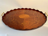 Edwardian Inlaid Mahogany Oval Tray