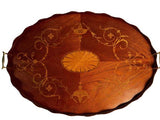 Edwardian Inlaid Mahogany Oval Tray