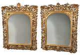 Near Pair of  Florentine Baroque Giltwood Mirrors