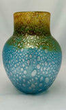 Monart Green Yellow Glass Vase