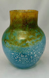 Monart Green Yellow Glass Vase