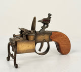 Alfred Dunhill 'Tinder Pistol' Table Lighter, Oak & Brass, Circa 1920