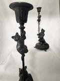 Pair Antique Candlesticks modelled as Performing Bears