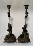 Pair Antique Candlesticks modelled as Performing Bears