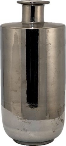 Bitossi Vase: Metallic Silver Chrome