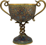 19th Century Kashmiri Enamelled Gilt Brass Cup