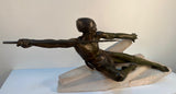 Art Deco Bronzed Metal L'Ambuscade Max le Verrier