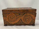 Early Victorian Penwork Tea Caddy