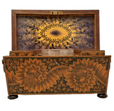 Early Victorian Penwork Tea Caddy