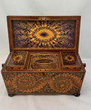 Early Victorian Penwork Tea Caddy