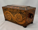 Early Victorian Penwork Tea Caddy