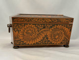 Early Victorian Penwork Tea Caddy
