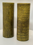 Pair of Marcello Fantoni Green Glazed Cylinder Vases