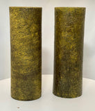 Pair of Marcello Fantoni Green Glazed Cylinder Vases