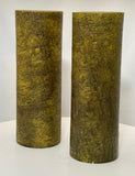 Pair of Marcello Fantoni Green Glazed Cylinder Vases