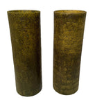 Pair of Marcello Fantoni Green Glazed Cylinder Vases
