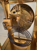 French Empire Style Gilt bronze and Green Marble Mantel Clock