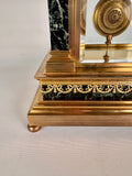 French Empire Style Gilt bronze and Green Marble Mantel Clock