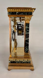 French Empire Style Gilt bronze and Green Marble Mantel Clock