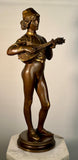 "Florentine Singer" Bronze Figure by P Dubois 1865