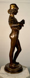 "Florentine Singer" Bronze Figure by P Dubois 1865
