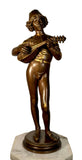 "Florentine Singer" Bronze Figure by P Dubois 1865