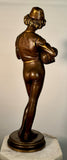 "Florentine Singer" Bronze Figure by P Dubois 1865