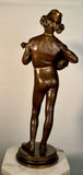"Florentine Singer" Bronze Figure by P Dubois 1865