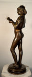 "Florentine Singer" Bronze Figure by P Dubois 1865