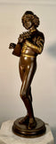 "Florentine Singer" Bronze Figure by P Dubois 1865