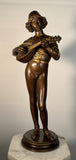 "Florentine Singer" Bronze Figure by P Dubois 1865