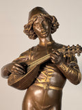 "Florentine Singer" Bronze Figure by P Dubois 1865
