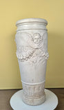 Italian LXVI style Carved Carrara Marble Umbrella Stand and Stick Stand