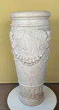 Italian LXVI style Carved Carrara Marble Umbrella Stand and Stick Stand