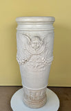 Italian LXVI style Carved Carrara Marble Umbrella Stand and Stick Stand