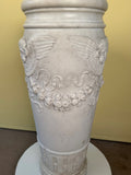 Italian LXVI style Carved Carrara Marble Umbrella Stand and Stick Stand