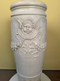 Italian LXVI style Carved Carrara Marble Umbrella Stand and Stick Stand