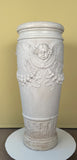Italian LXVI style Carved Carrara Marble Umbrella Stand and Stick Stand