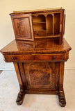 Victorian Figured Walnut Ladies Writing Bureau or Bonheur de Jour