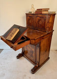 Victorian Figured Walnut Ladies Writing Bureau or Bonheur de Jour