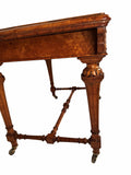 Antique Regency Birdseye Maple Writing Table, Tooled leather top, 1830
