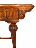 Antique Regency Birdseye Maple Writing Table, Tooled leather top, 1830