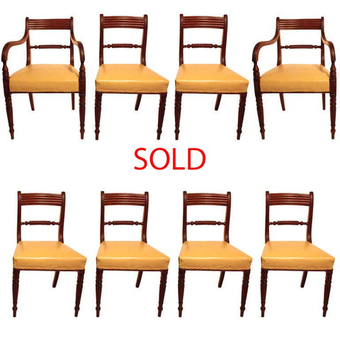 Set of Eight Regency Mahogany Dining Chairs