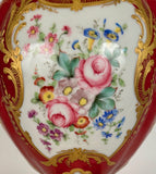 Pair of French Porcelain Red and Gilt Vases (Now Lamps)