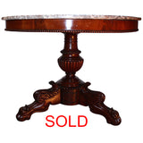 Louis Philippe Mahogany and Marble Centre Table