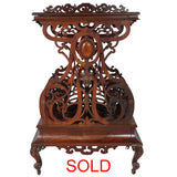 Victorian Rosewood Fretwork Canterbury