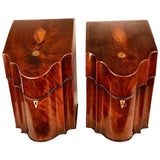Pair of George III Mahogany Knife Boxes