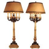 Pair of Impressive French Restoration Candelabra Mounted as Lamps